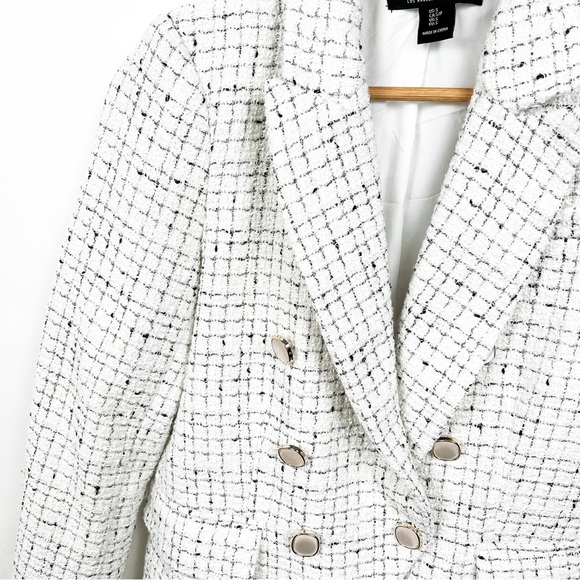 Rachel Zoe double breasted tweed white black blazer size small - Picture 3 of 6